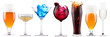 alcoholic drinks set with splash