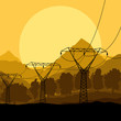 High Voltage Tower And Line Ba...