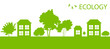 Green Eco city or village ecology vector background