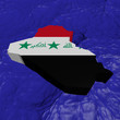 Iraq map flag in abstract ocean illustration