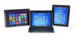 Set of Tablet PCs and keyboard isolated