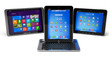 Set of Tablet PCs and keyboard isolated