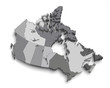 Illustration: 3d grey canada map on white 3d grey canada map on white