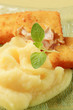 Fried fish and mashed potato