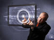 Businessman touching modern technology tablet
