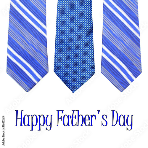 Photo: Happy Fathers Day text with group of blue ties Happy Fathers Day text with group of blue ties