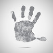 Grey hand Print icon on white background. vector illustration