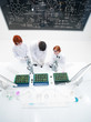 teacher and students in laboratory