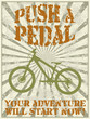 Vintage style vector poster with bike silhouette