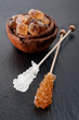 Brown and white sugar