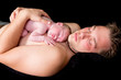 Father love with newborn baby