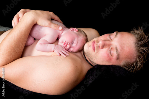 Photo: Father love with newborn baby Father love with newborn baby
