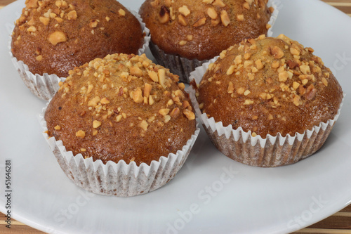 Photo: banana cake with white background banana cake with white background