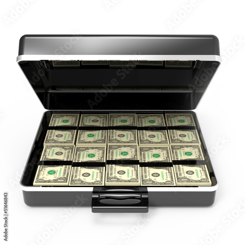 Illustration: US Dollars in briefcase US Dollars in briefcase