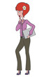 illustration of a fashion girl with laptop