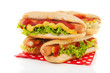 Hotdogs with bread rolls