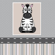 Vektor: Greeting Card. Zebra Greeting Card. Zebra