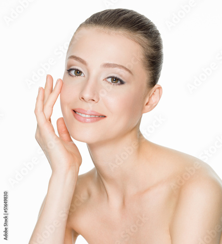 Photo: beautiful smiling woman with clean skin beautiful smiling woman with clean skin