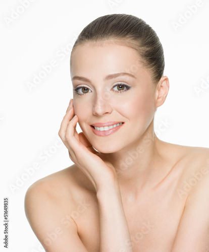 Photo: beautiful smiling woman with clean skin beautiful smiling woman with clean skin