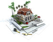 House design progress, architecture drawing and visualization