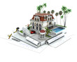 House design progress, architecture drawing and visualization