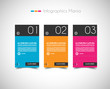 Infographic design template with paper tags.