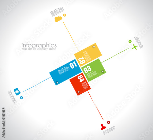 Vector: Infographic design template with paper tags. Infographic design template with paper tags.