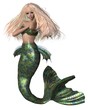 Illustration: Pretty Green and Blue Mermaid Pretty Green and Blue Mermaid