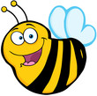 Happy Bee Cartoon Mascot Character
