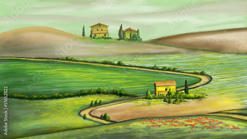 Illustration: Rural landscape Rural landscape