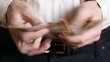 Euro money in hand