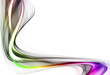 Illustration: Abstract green and violet wave on white background Abstract green and violet wave on white background