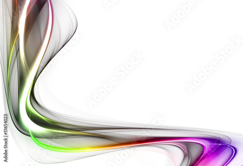 Illustration: Abstract green and violet wave on white background Abstract green and violet wave on white background