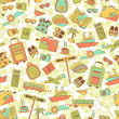 seamless pattern with travel symbols