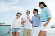 Group of friends on a boat