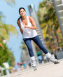 Woman skating outdoors