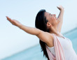 Woman with arms open