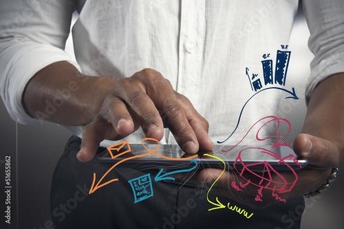 Photo: Tablet and business task Tablet and business task