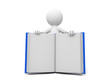 A 3d person showing an opened book to the people