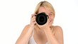 Video: Junge Frau fotografiert mit Digitalkamera Junge Frau fotografiert mit Digitalkamera