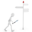 3D Man looking for directions