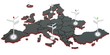 3d black map of europe with sign posts