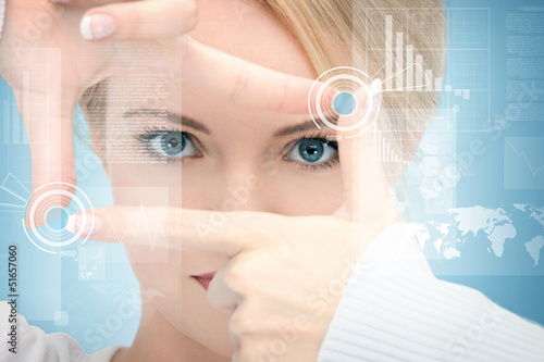 Photo: woman creating frame with fingers woman creating frame with fingers