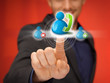 man pressing contact icon