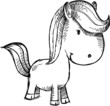Pony Horse Sketch Doodle Illustration Art