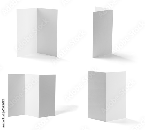 Photo: folded leaflet white blank paper template book folded leaflet white blank paper template book