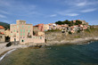 Houses on the cliffs of the coast of Collioure