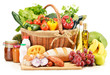 Photo: Assorted grocery products isolated on white Assorted grocery products isolated on white