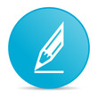 Illustration: draw blue circle web glossy icon draw blue circle web glossy icon