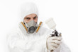 Worker with airbrush gun
